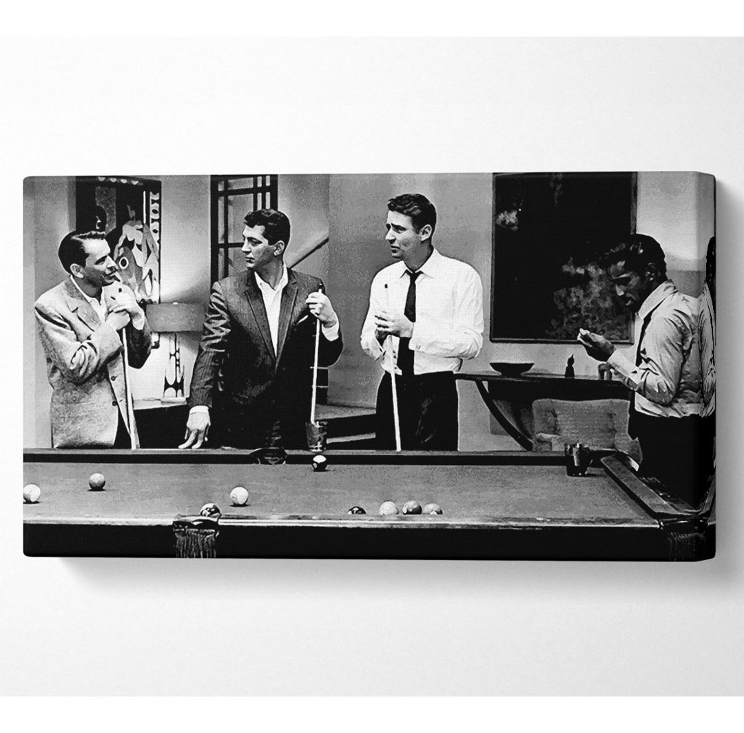 The Rat Pack 4 Playing Pool - Leinwanddrucke auf Leinwand