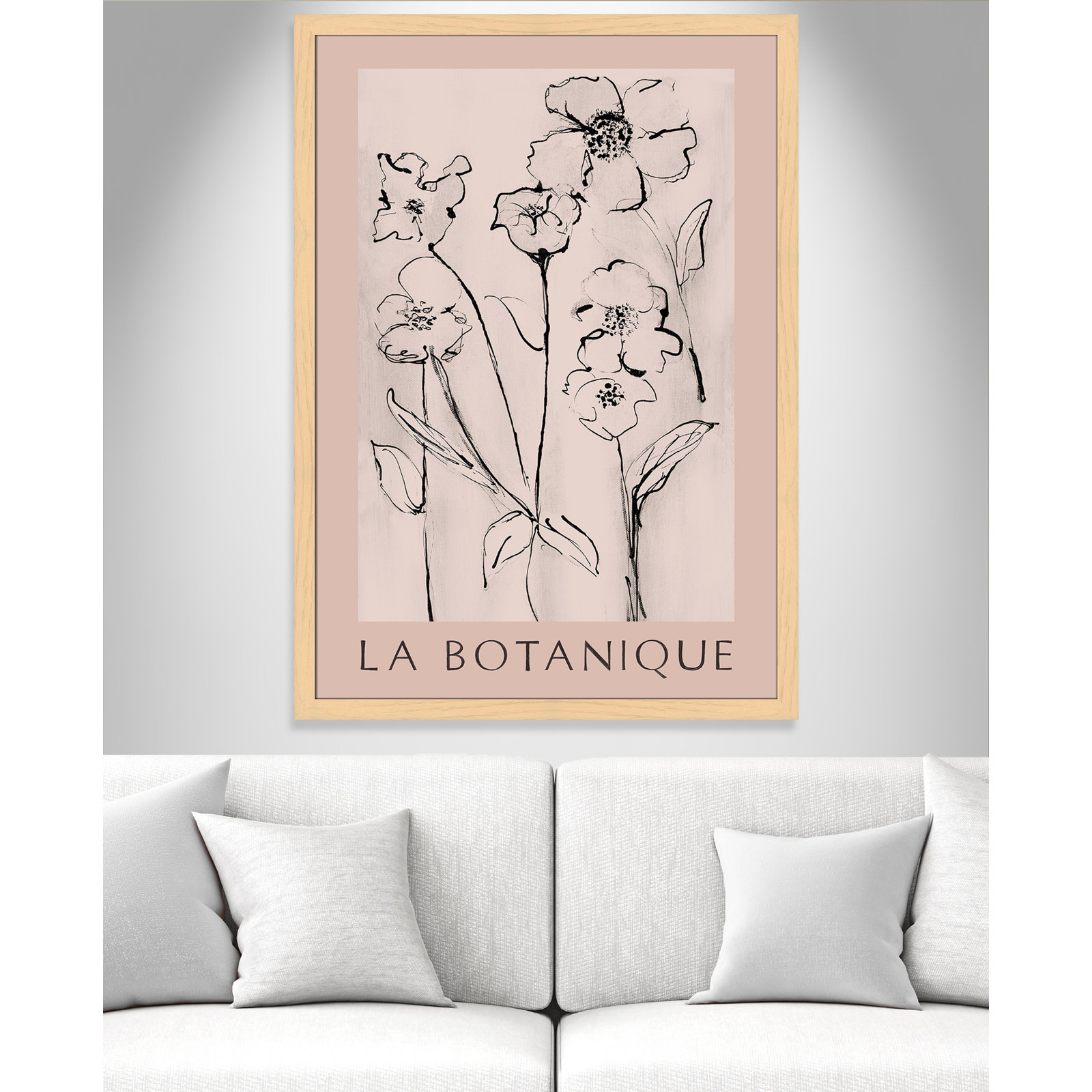 Riya "La Botanique" Print by Susan Jill, Natural Single Picture Frame, No, 49" H x 35" W x 1.25" D