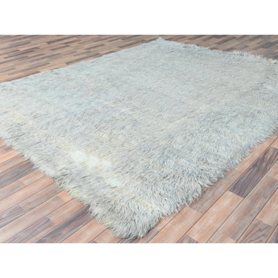 Tapis unique gris noué à la main nouvel âge 8 pi x 9 pi 9 po Tymiere