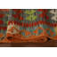 Tapis oriental multicolore en laine Kilim 6 x 8