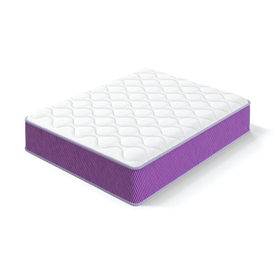 Full Size 10 Inch Grey Hybrid Mattress, Individual Pocket Coil with Memory Foam, Mattress in a Box