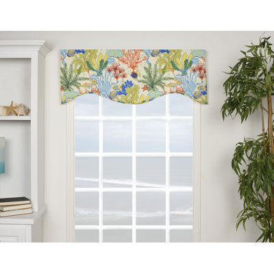 Island Breeze Cotton Scalloped Window Valance