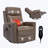 Leather Swivel Manual Recliner Chair with Heat Massage-1798033205