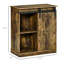 Industrial Wine Cabinet, Sideboard Storage Cabinet, Serving Bar Buffet With Sliding Barn Door And 6-Bottle Wine Rack