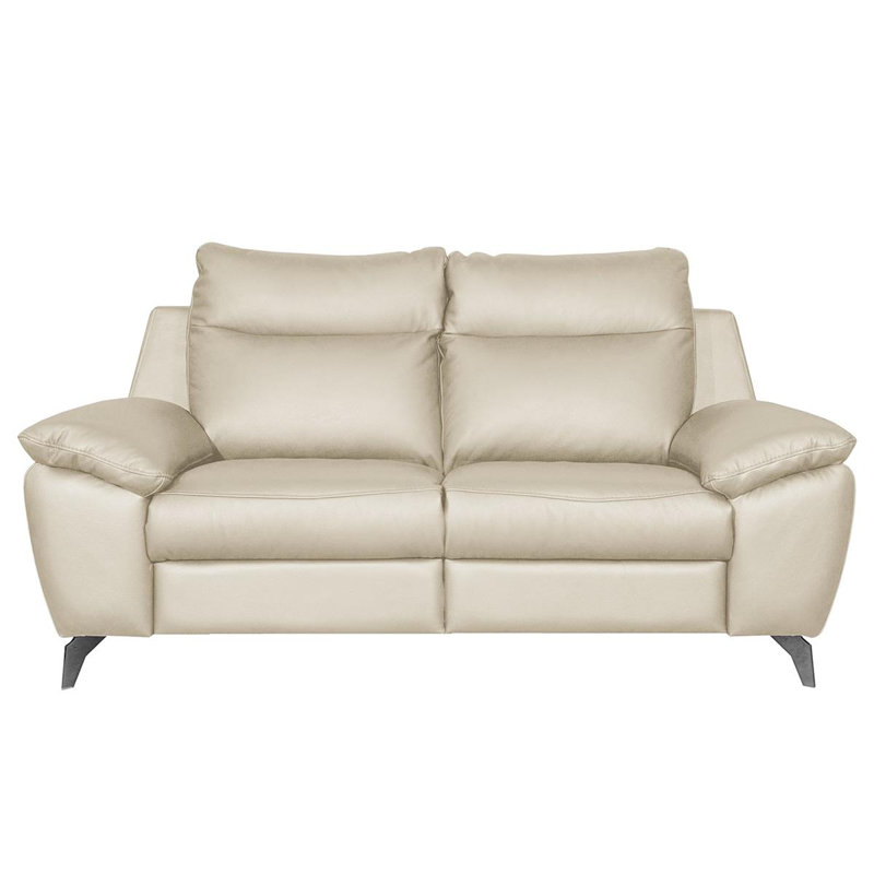 Edelweiss 2 Seater Genuine Leather Sofa, Cream