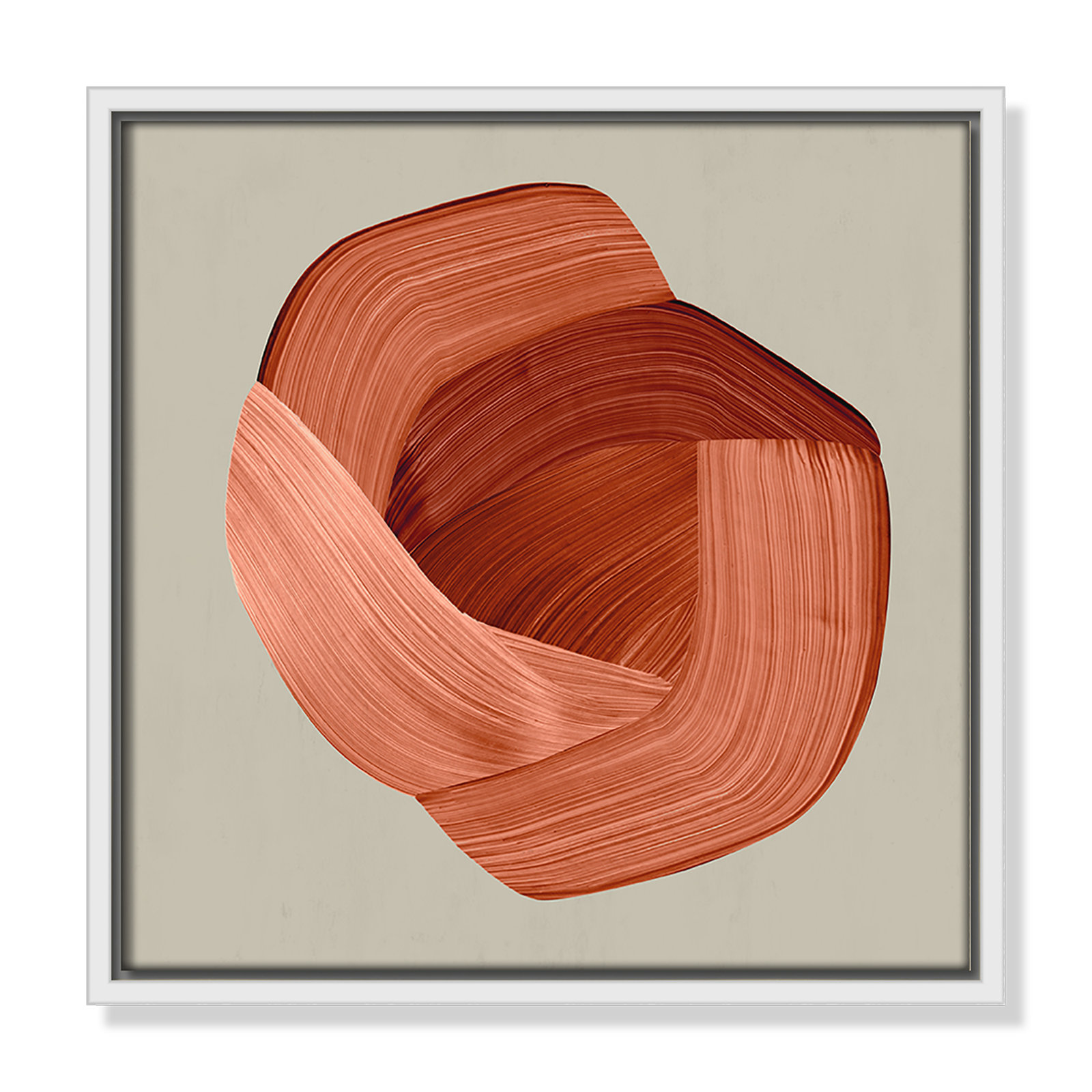 Thormond "Crema" Painting, 13.5" H x 13.5" W x 2" D, White Framed