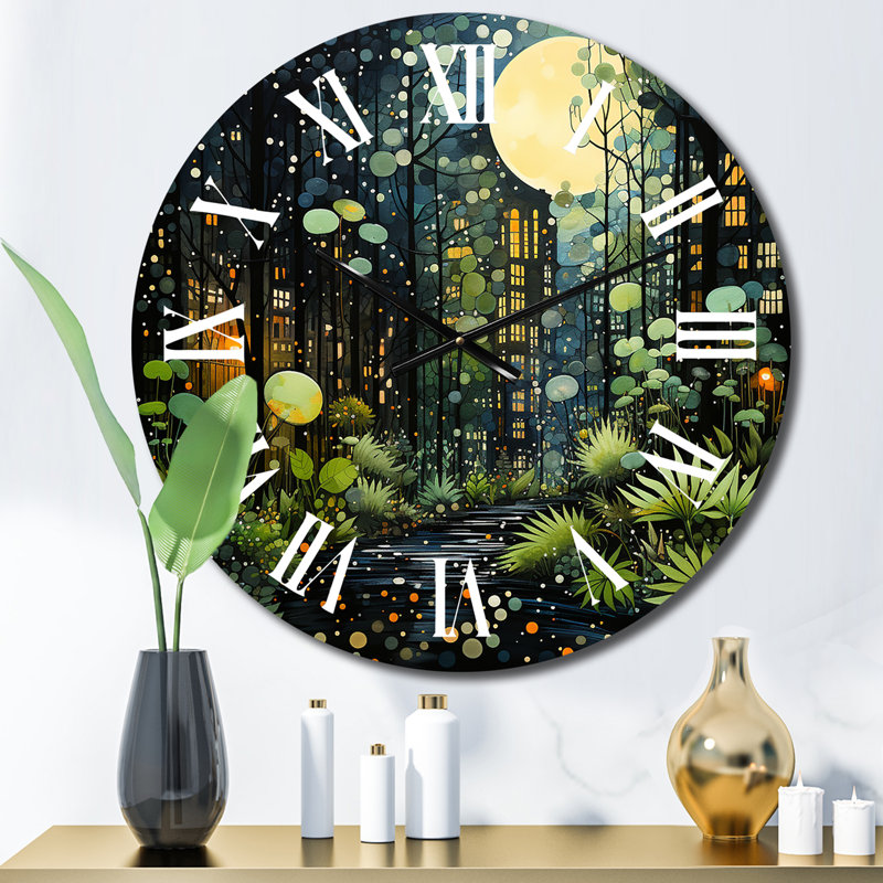 Horloge murale Rayshon - Collages abstraits, Petit