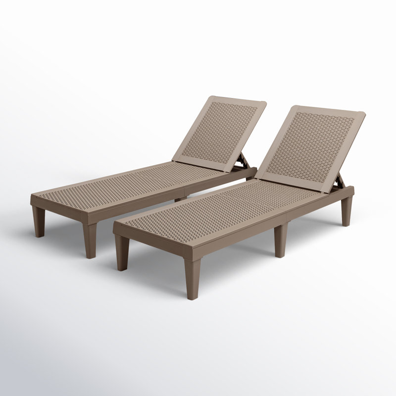Ikey 21.7'' Outdoor Chaise Lounge, Light Brown
