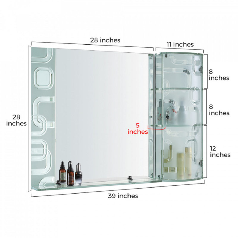 Miroir mural Lashbrook, Blanc