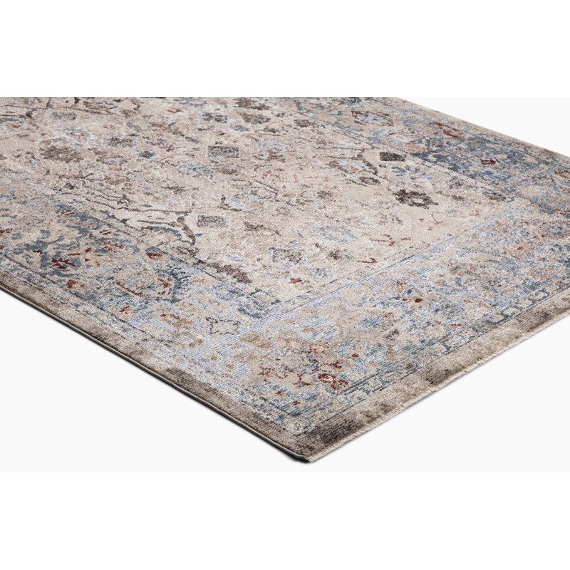 Tortelli Ivory Moroccan No Distressing Ivory Antique Aesthetic Area Rug, Rectangle 6'7" x 9'3"