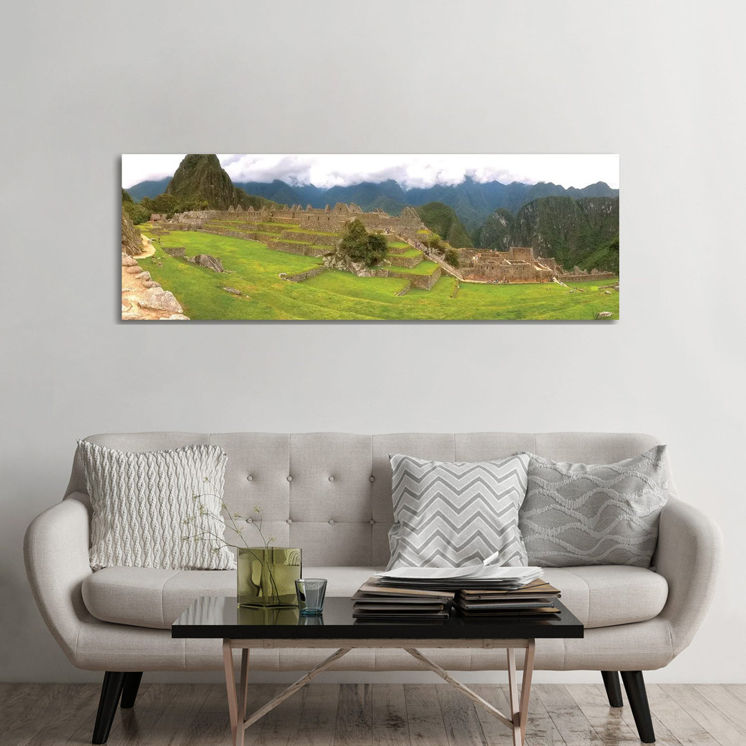 Machu Picchu Pano View by Glauco Meneghelli - Wrapped Canvas Panoramic Print