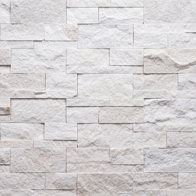 Stonecrest 9 in. x 24 in. Split Face Natural Stone Ledger Panel Wall Tile, Auric White