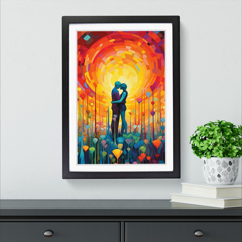 Lovers Colour Field No.3 - Framed Print, Black, 34cm H x 25cm W x 2cm D