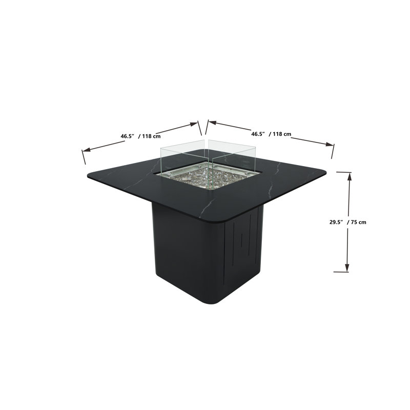 Square Propane Smokeless Fire Pit Table