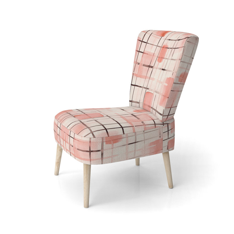 Chaise d'appoint abstraite moderne transitionnelle rembourrée - Chaise d'appoint Blush Grid III