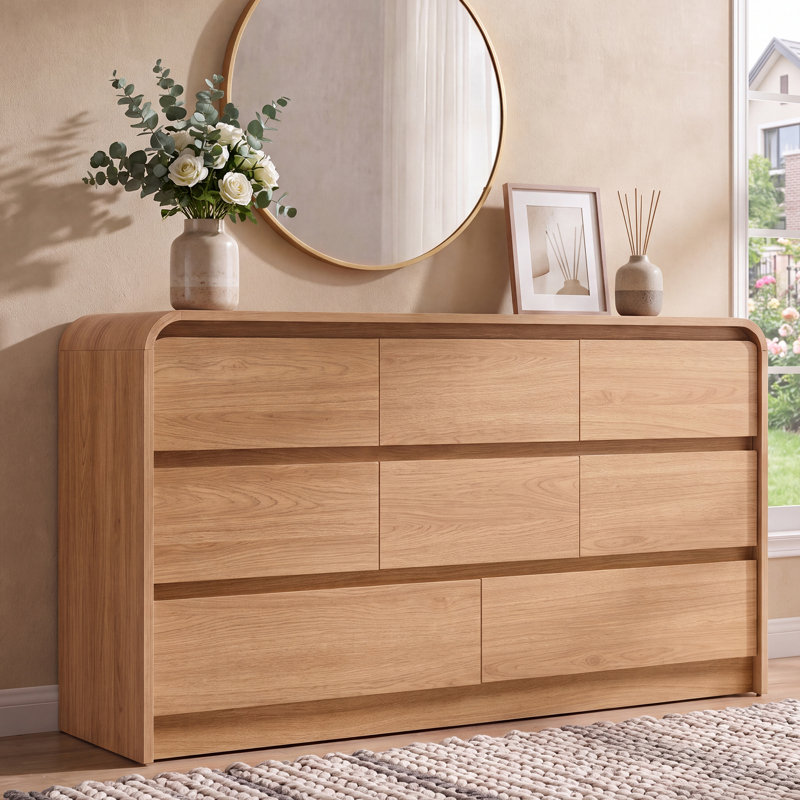 55.31 " W 8 - Drawer Dresser, Natural