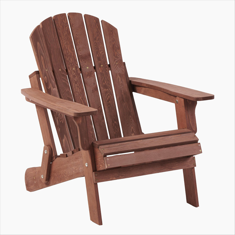 Oversized Wooden Outdoor Folding Adirondack Chair With Pre-Assembled Backrest & Seatboard, Perfect For Garden, Patio, And Deck