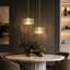 Luminaire suspendu pour îlot de cuisine 1 lumière Modern, abat-jour en verre martelé de 9,05 W, lumière réglable à hauteur réglable E26 pour la salle à manger, la chambre à coucher et le vestibule-129912743