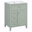 Meuble-lavabo avec lavabo, panneau de fibres à densité moyenne et bois d'hévéa, 3 tiroirs et armoire avec tablettes réglables-2040020081
