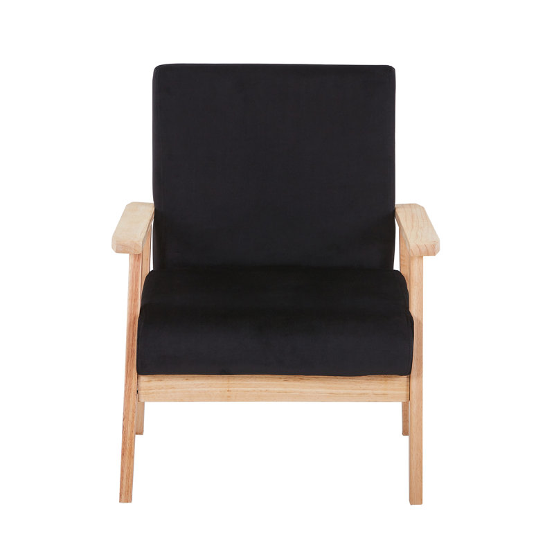 Bleona Velvet Accent Chair For Living Room, Mid Century Modern Relaxing Armchair With Solid Wood Frame & Soft Cushion, Reading Leisure Chair With Back