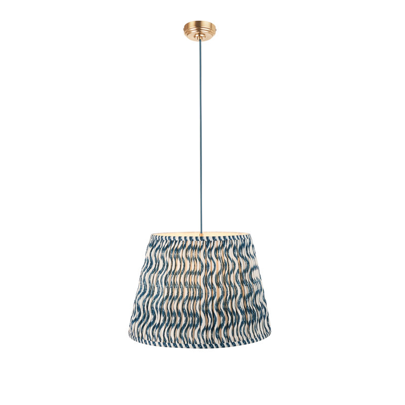 Parksdale 1 - Light Brushed Brass Pendant, Blue