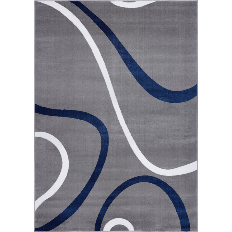 Tapis gris à motif abstrait Joey, Rectangle 3 pi 11 po x 5 pi 3 po