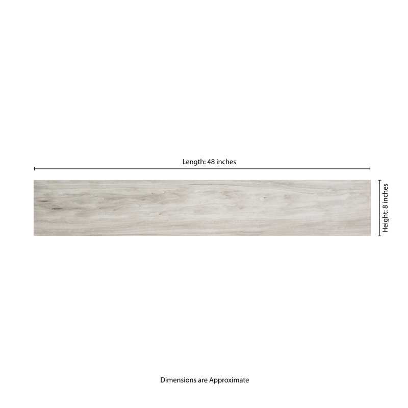 Carrelage mural et de plancher en porcelaine polie 8 po x 48 po Calvera, Polare
