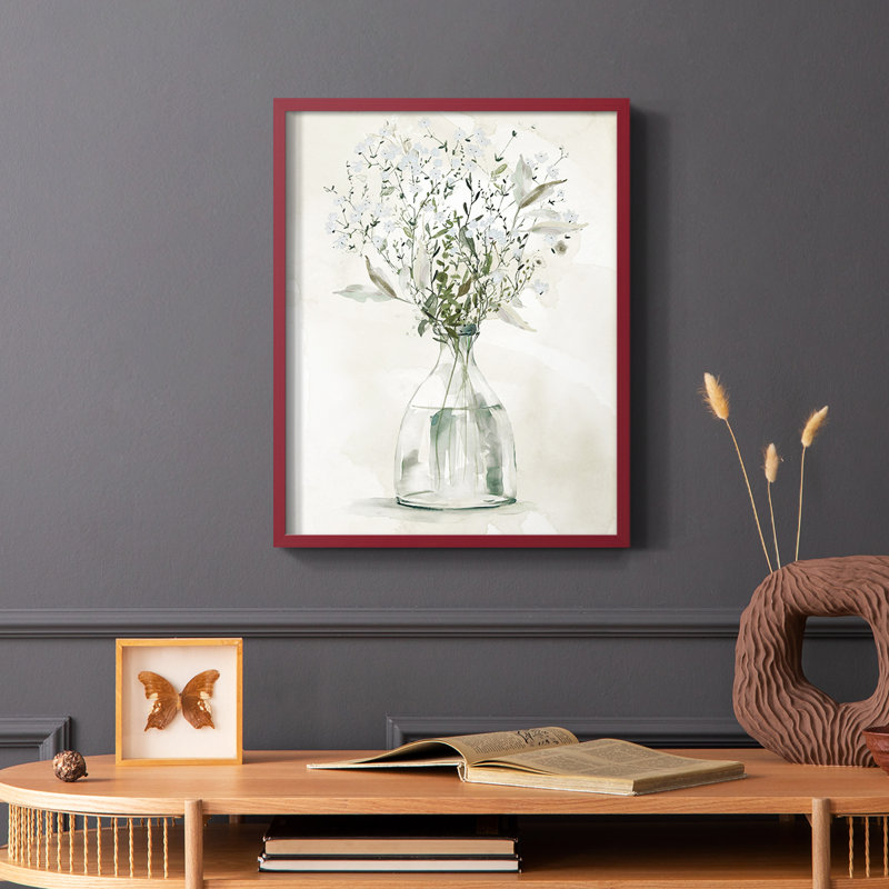 Farmhouse Whites II, reproduction encadrée - bois massif, Rouge, H 10 po x l 8 po