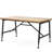 Industrial Coffee Table For Outdoor Area - Wood With Antiqued Finish, Black Metal Frame, Patio Antique Iron Design