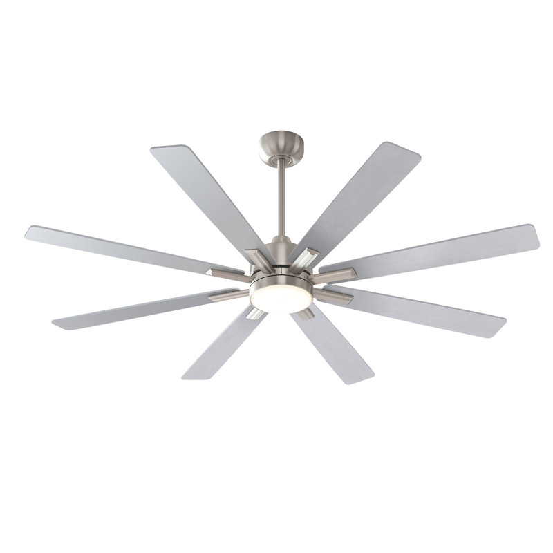 Ventilateur de plafond 8 pales Dorava, Brun / nickel
