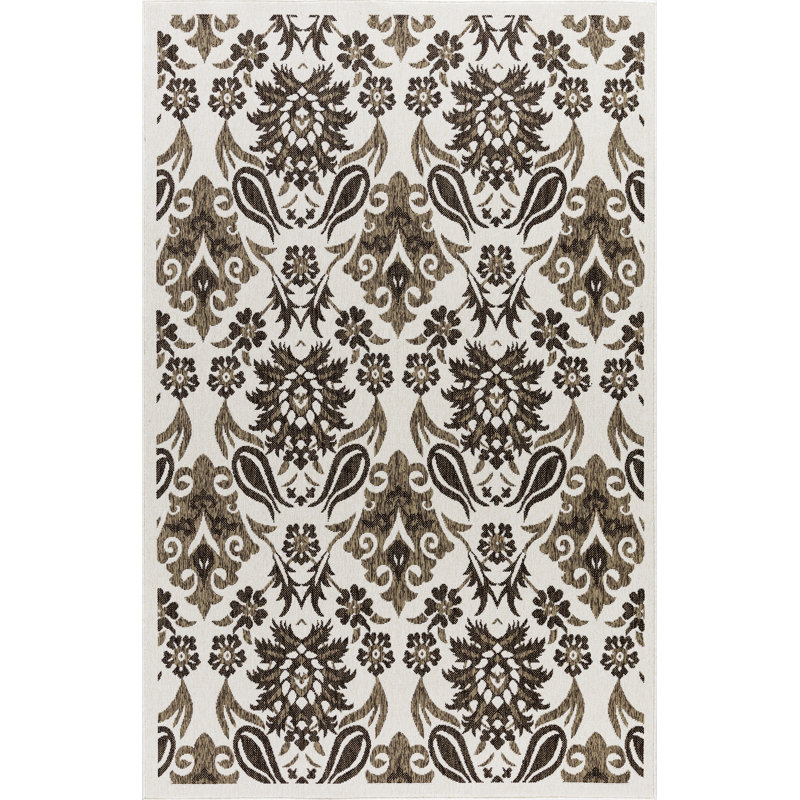 Tapis d'intérieur / extérieur brun Ramos, Rectangle 5 pi 3 po x 7 pi 7 po