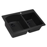 33" L x 22" W Double Basin Dual Mount Kitchen Sink