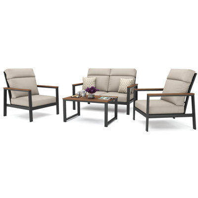 Ensemble de conversation pour 4 personnes avec coussins Sunbrella® Mehar