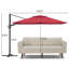 Parasol carré en porte-à-faux 11 pi en rouge (sans base de parasol)-682723300