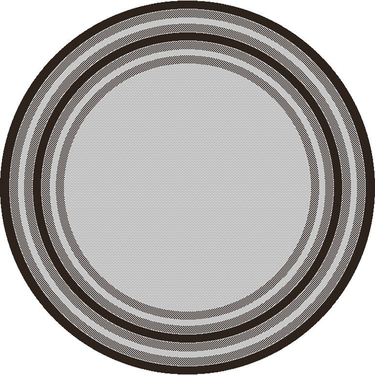 Tapis intérieur / extérieur Ellensburg, Gris, Rond 7 pi 10 po