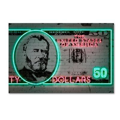 '50 Dollars' Graphic Art Print on Wrapped Canvas