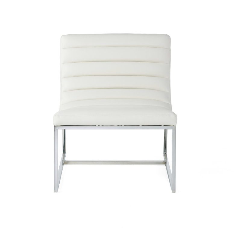 Fauteuil contemporain en cuir blanc avec siège ergonomique et rembourrage doux et élégant