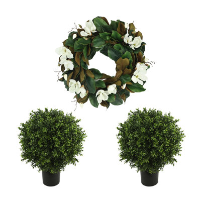 Rustic Hydrangea Fall  with UV Rated Outdoor Boxwood Drop-Ins
