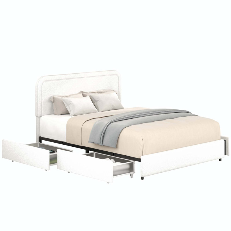 Maxwill Upholstered Metal Platform Storage Bed