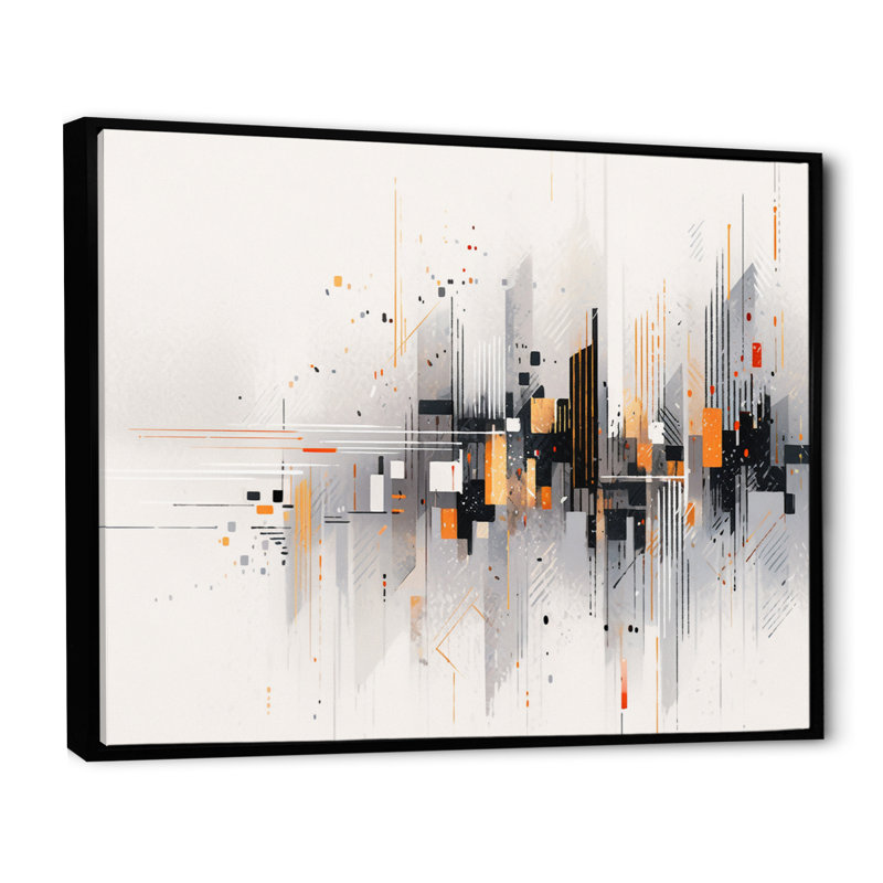 «Grey Symmetric Meets On», reproduction sur toile, H 12 po x l 20 po x P 1 po, Cadre flottant noir