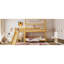 Lit superposé simple avec apparence de maison charmante, glissade, escalier de rangement et guide d'assemblage facile pour une structure en forme de maison, pour un sommeil sécuritaire