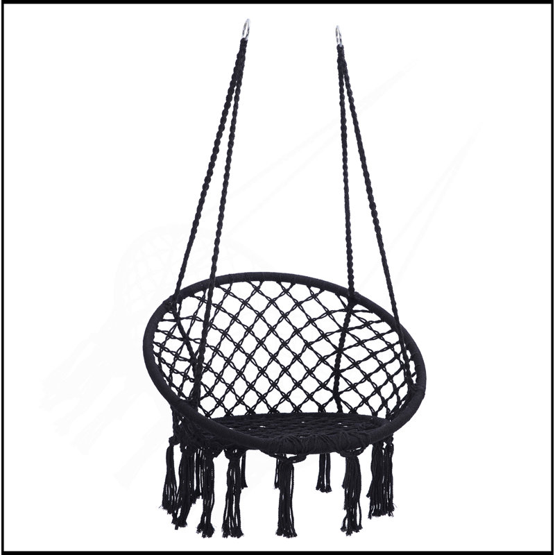 Chaise hamac polyvalente pour la détente intérieure et extérieure, poids maximum 330 lb, Noir