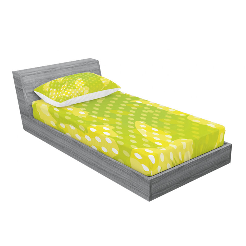 Twin Vermilion and White Polka Dot Microfiber Sheet Set