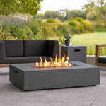 Belle 15" H x 56" W Concrete Propane Outdoor Gas Fire Pit Table