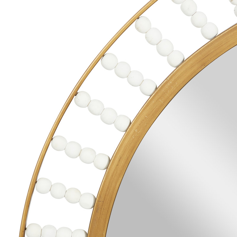 Andre Solid Wood Circle Wall Mirror