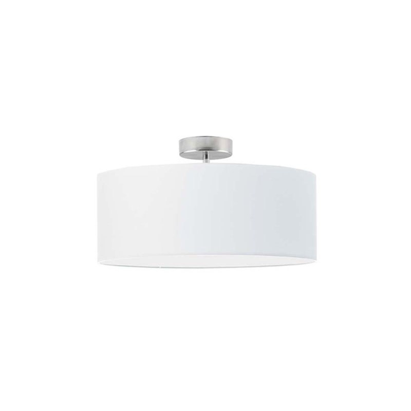 Audriona Semi Flush Mount, White, Brushed Steel, 30cm H x 40cm W x 40cm D
