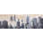 Gray Contemporary Framed Canvas - Buildings Through the Clouds