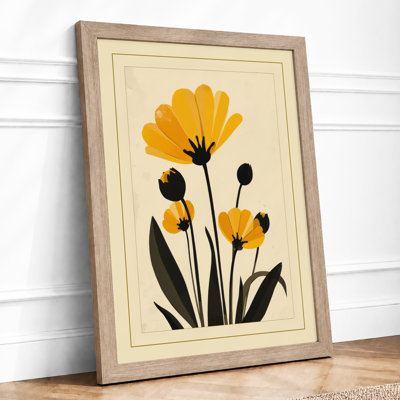 Single Stem In Gold Botanical - Print