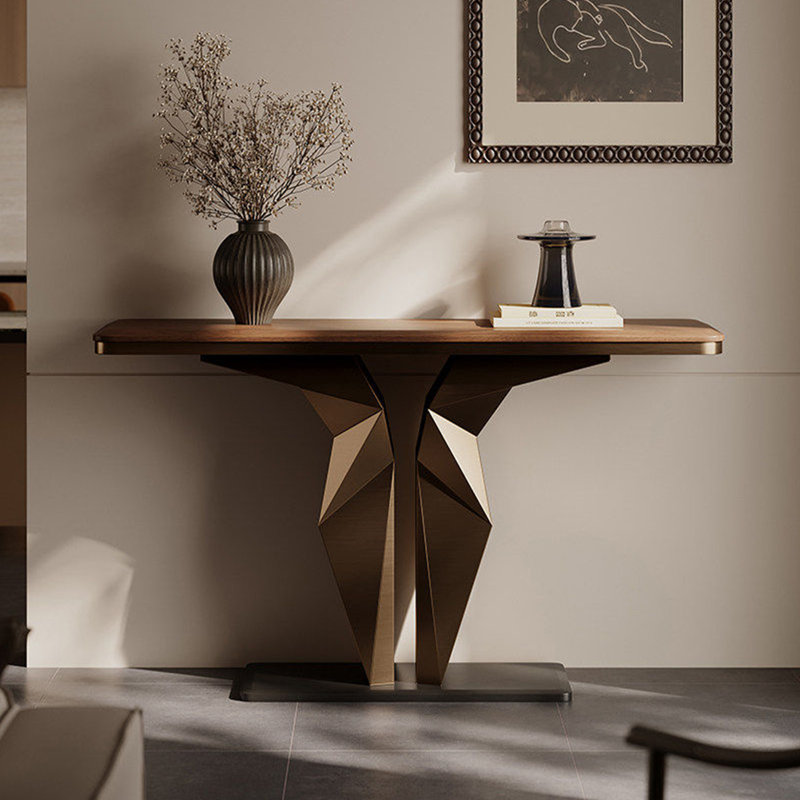 Modern-style solid wood console table, 33.4" H x 47.2" W x 13.7" D
