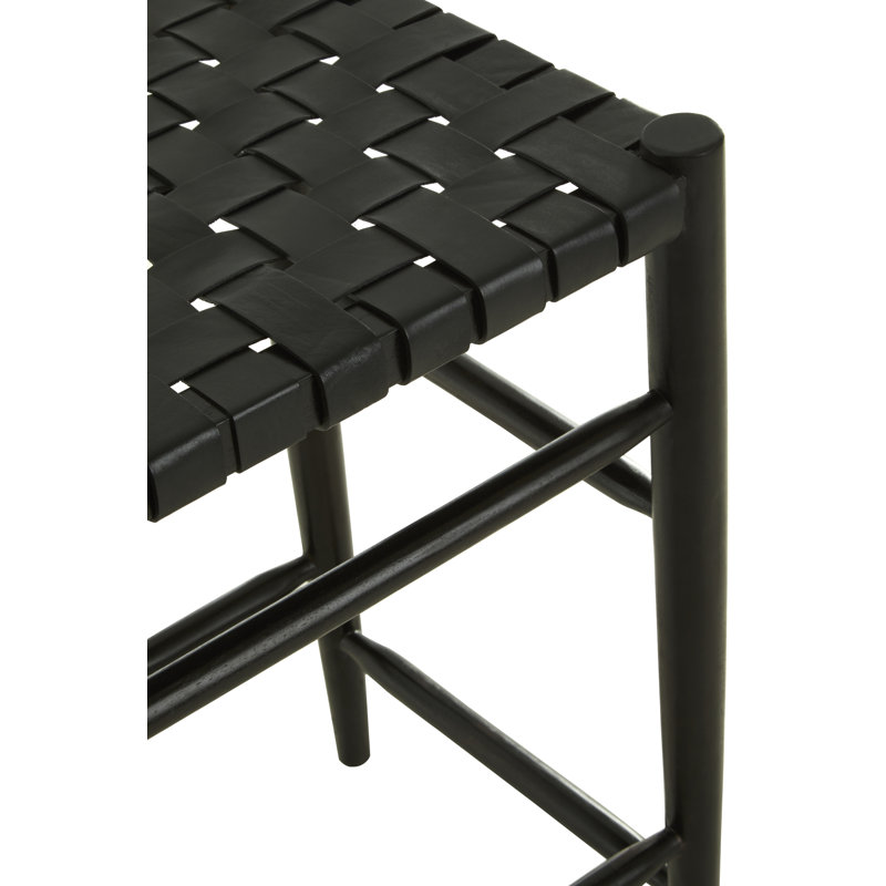 Jacqueline Bar Stool with Solid Wood Frame, Black